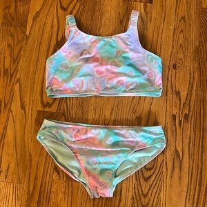 Wonder nation; Girls, XXL (18), tie die two piece bathing suit